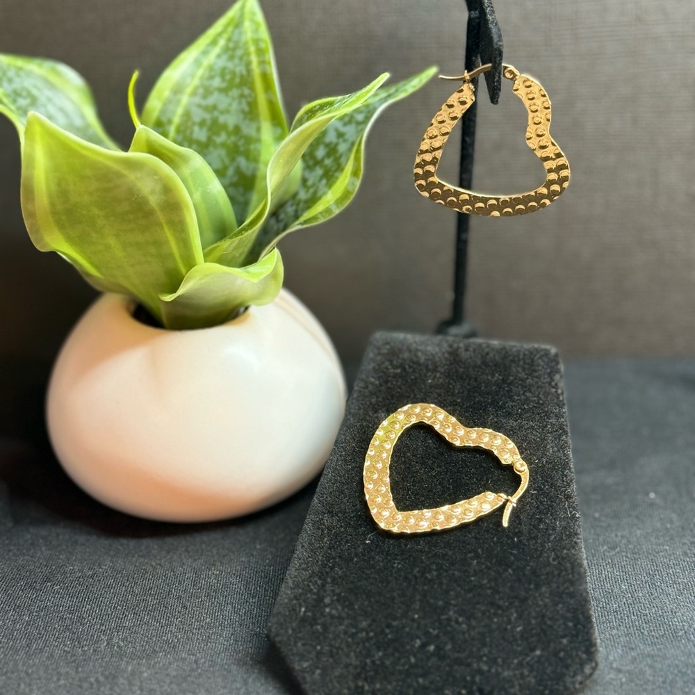 Gold Heart Earrings
